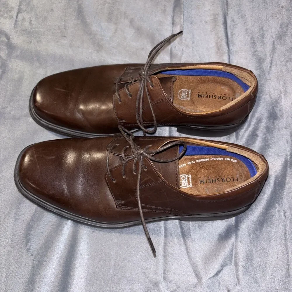 Florsheim Men's Brown Leather Oxford Shoes Size 8.5 D Comfortech Lace Up